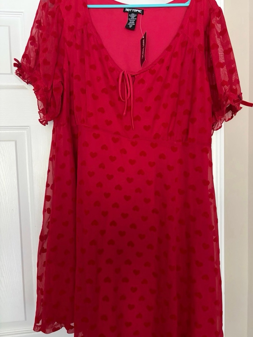 Hot Topic Red Heart Print dress plus size 3x new with tag